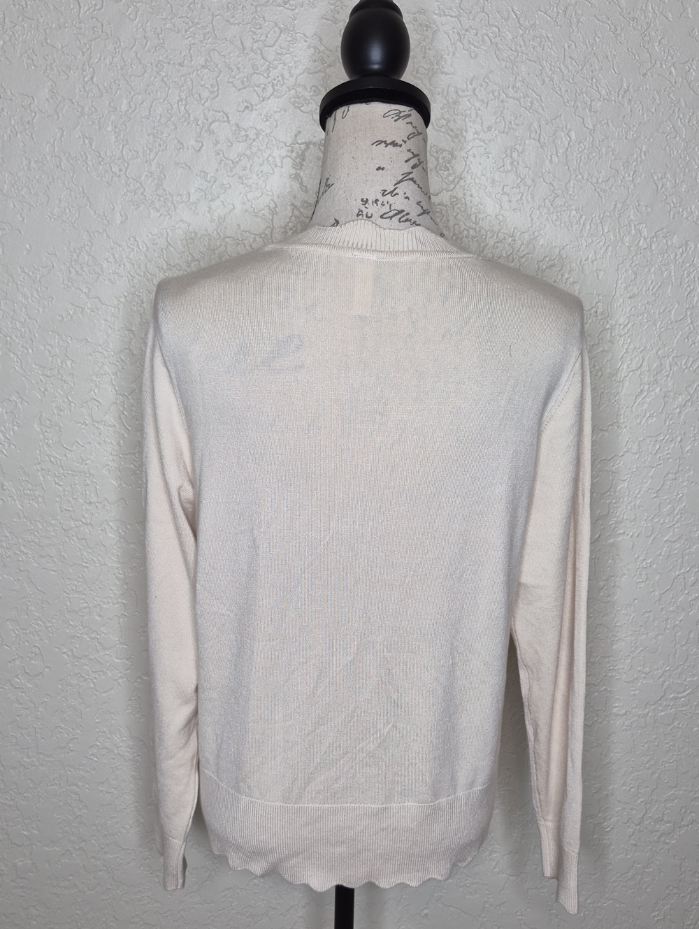 Grecerelle Button Front Cardigan Cream Size M - Picture 3 of 7